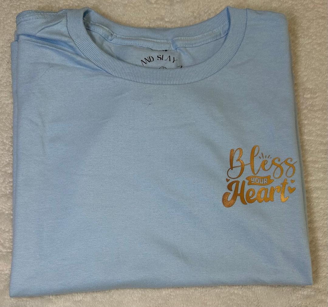Bless your heart light blue t-shirt