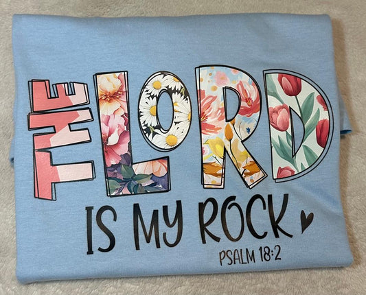 The Lord is my rock light blue t-shirt