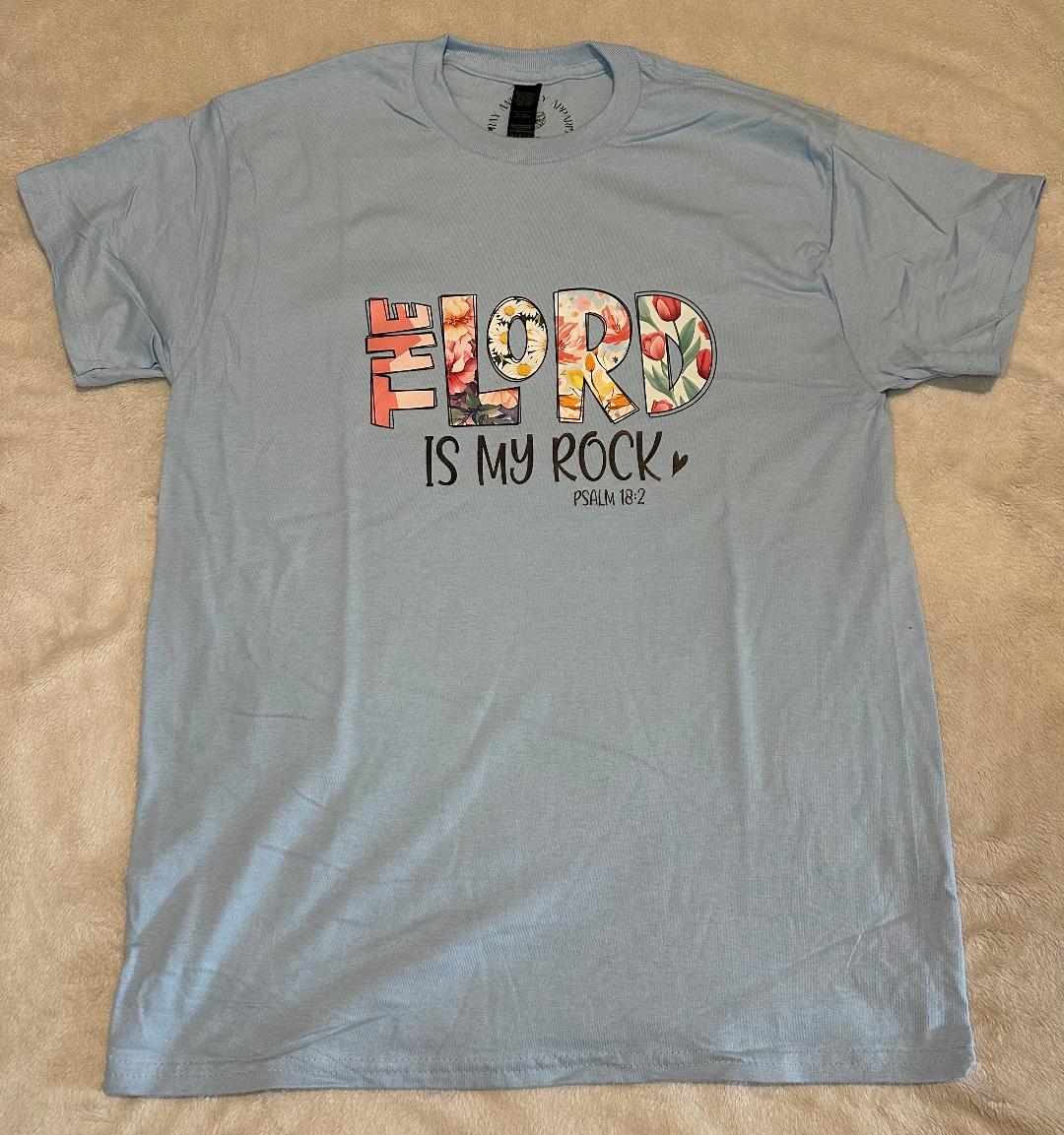 The Lord is my rock light blue t-shirt