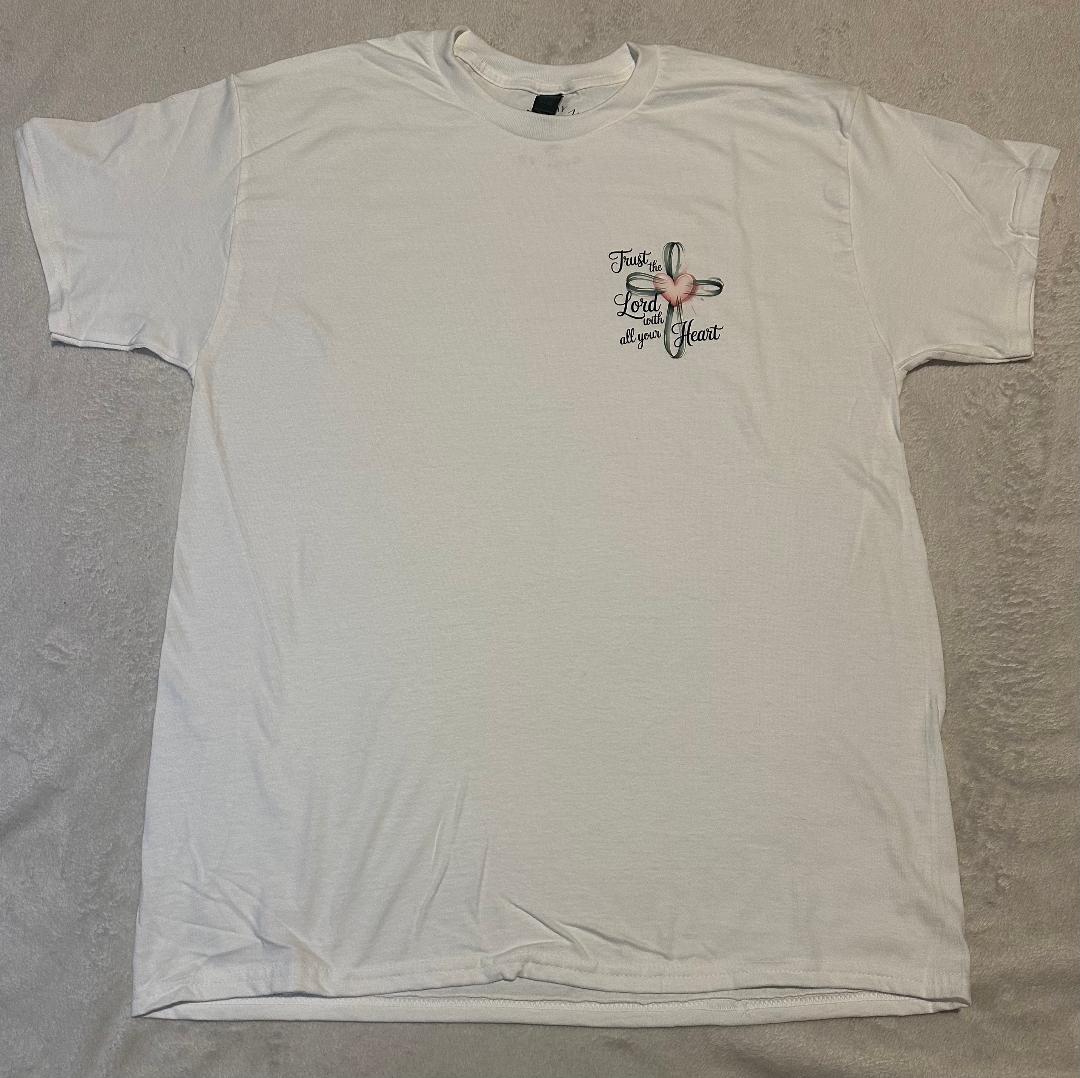 Trust the Lord with all your heart, pocket white t-shirt